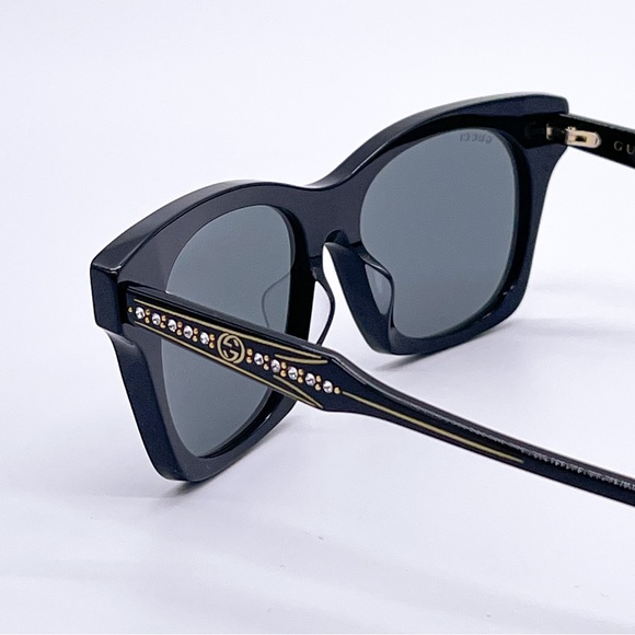NEW GUCCI WOMEN BLACK SUNGLASSES - Picture 8 of 11